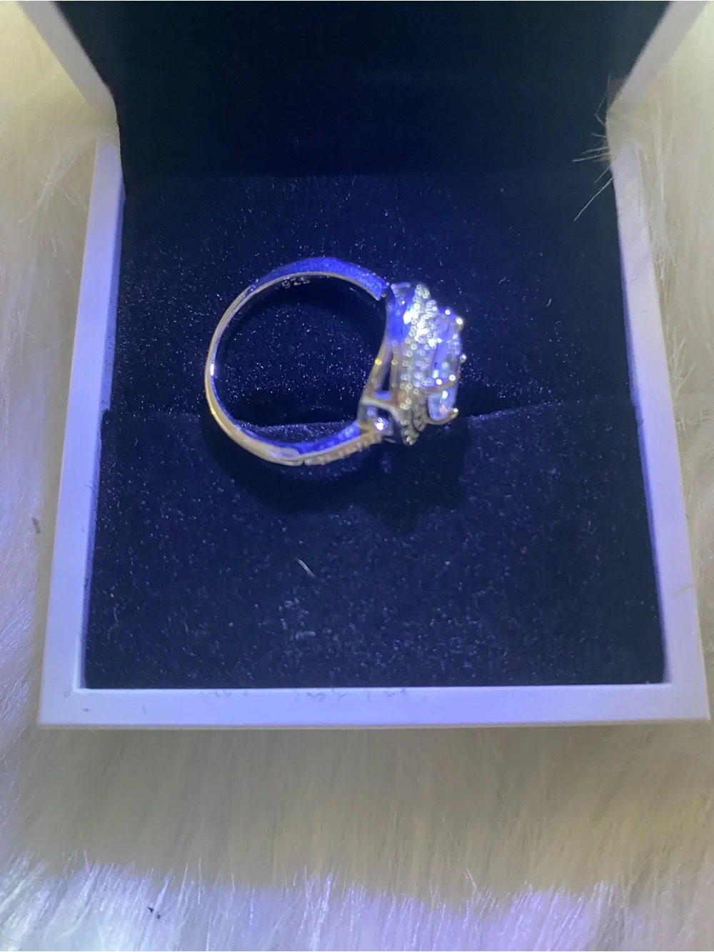 Gold-Tone Cushion Halo Ring with Clear Center Stone - Women Jewelry